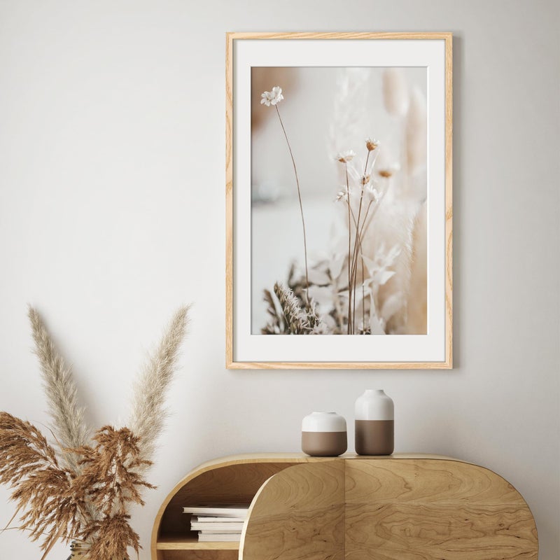 upsimples 24x36 Poster Frame, Display Pictures 20x30 with Mat or 24x36 Without Mat, Wall Hanging Picture Frame, Natural, 1 Pack - Image 2