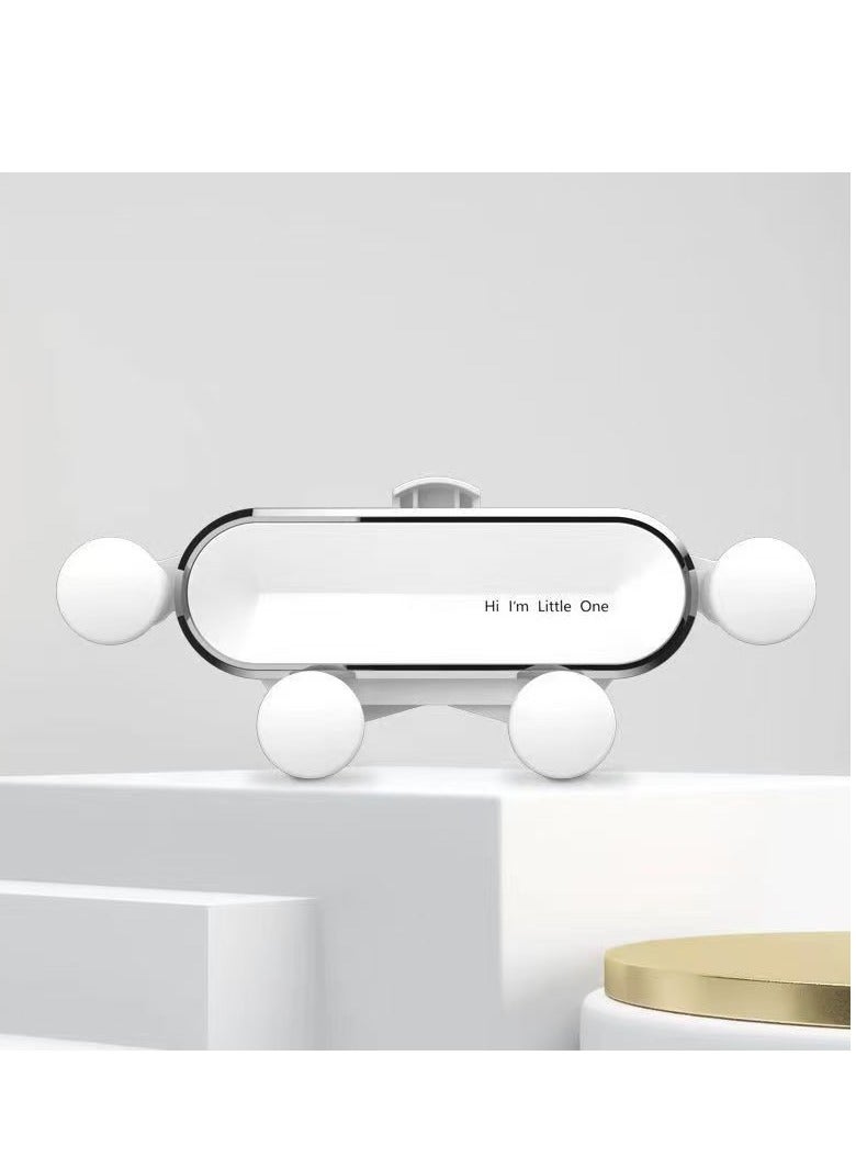 Car phone holder, retractable, universal air vent mount, compatible with iPhone, white - Image 1