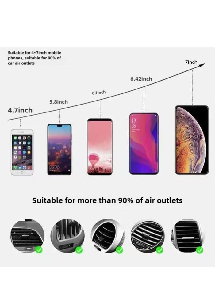 Car phone holder, retractable, universal air vent mount, compatible with iPhone, white - Image 5