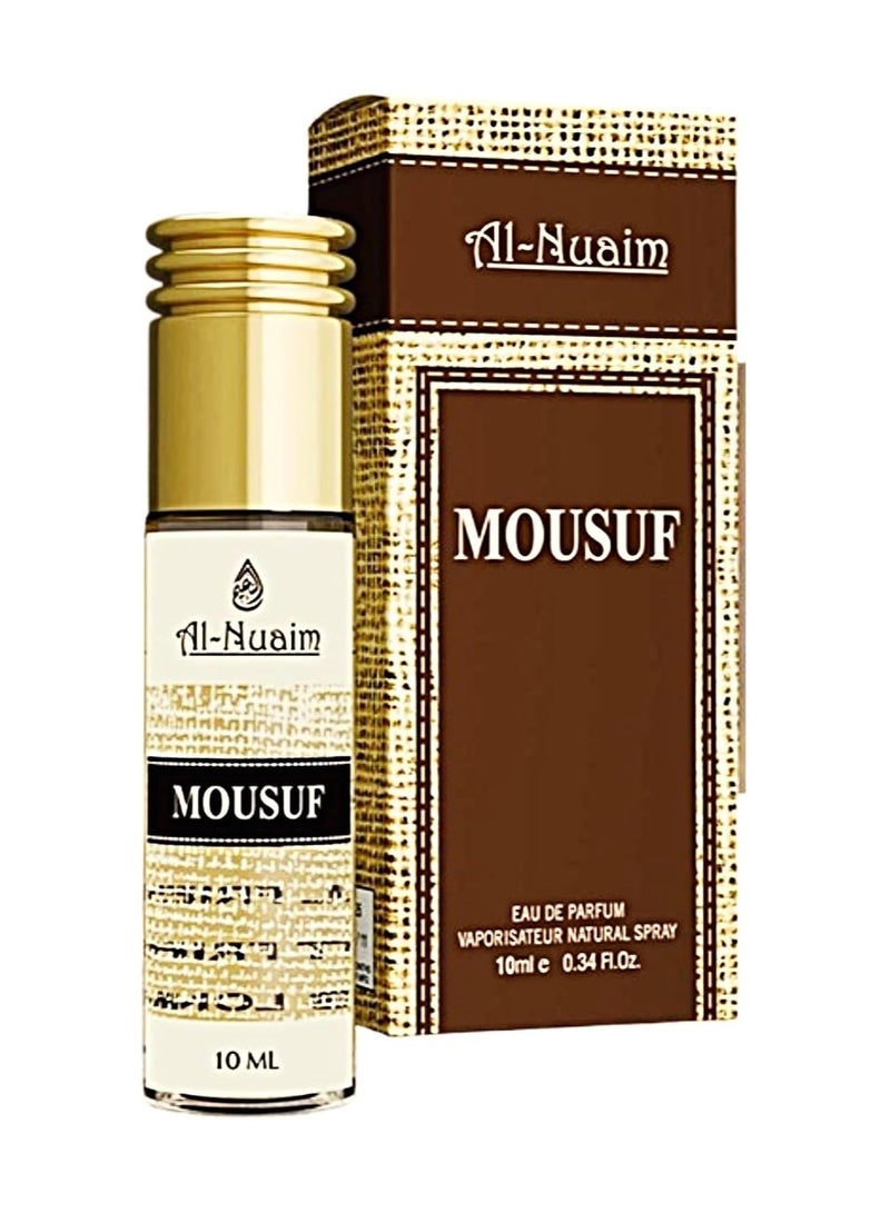 Al Nuaim Mousuf Eau de Parfum Spray Unisex 10ml | Long Lasting Oriental Woody Musky Fragrance Mini Perfume | Premium Natural Scent for Men & Women | Travel Size Pocket Vaporisateur for Daily Wear - Image 1