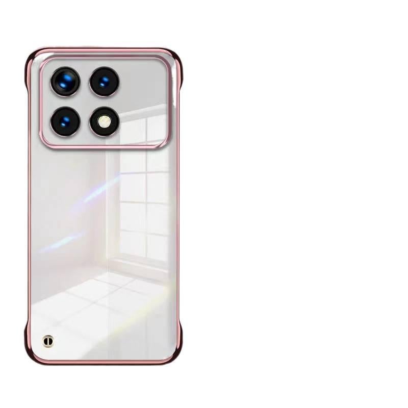 غطاء هاتف بPC لـ Redmi Note 14 مع حماية من السقوط وتصميم بدون إطار مع مقاوم للصدمات مع طلاء كهربائي باللون ذهبي وردي باللون الذهبي باللون الأحمر - Image 1