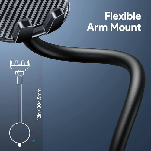 BIPOPIBO Car Phone Holder - Flexible Gooseneck Long Arm Phone Mount for Windshield with Washable Strong Suction Cup for All iPhone Android Smartphone - Image 4