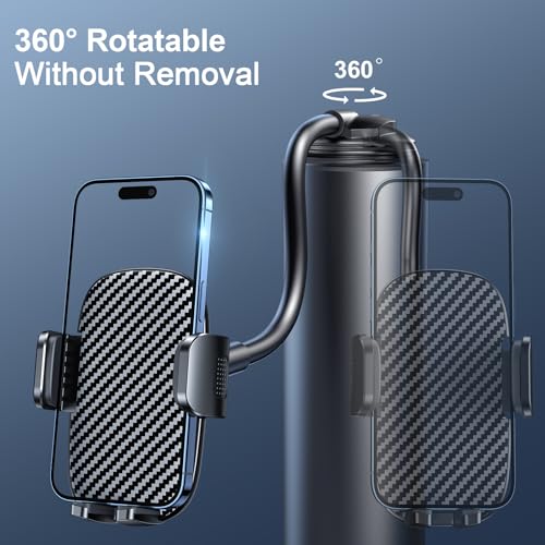 BIPOPIBO Car Phone Holder - Flexible Gooseneck Long Arm Phone Mount for Windshield with Washable Strong Suction Cup for All iPhone Android Smartphone - Image 5