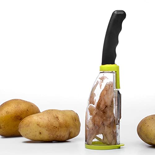 Primelife Plastic Smart Multifunctional Vegetable & Fruit Peeler for Kitchen with Containers, Stainless Steel Blade - Multicolor (Smart Peeler) - Image 5