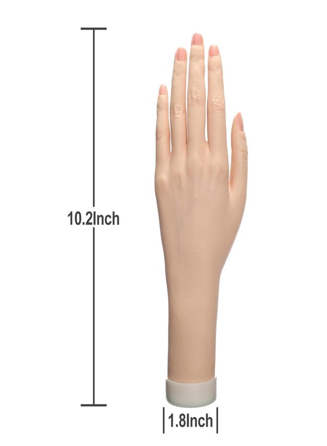 DXdixiu Practice Hand for Acrylic Nails Realistic Mannequin Hand for Nails Practice Soft Flexible Bendable False Fake Nail Hand Art Trainer Manicure Practice Hand Tool and Rings Display of Bracelets (Left) - Image 2