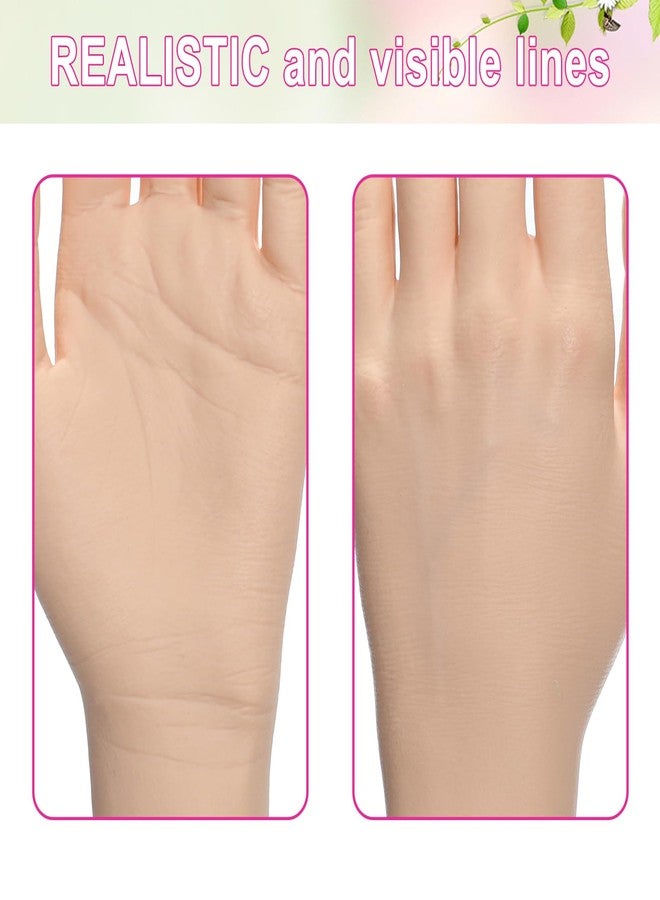 DXdixiu Practice Hand for Acrylic Nails Realistic Mannequin Hand for Nails Practice Soft Flexible Bendable False Fake Nail Hand Art Trainer Manicure Practice Hand Tool and Rings Display of Bracelets (Left) - Image 4