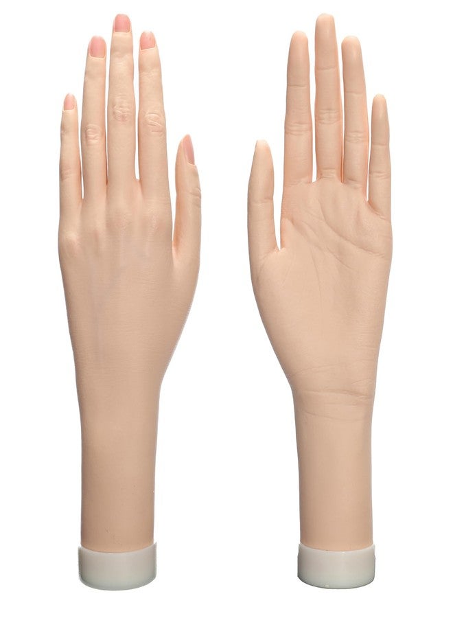 DXdixiu Practice Hand for Acrylic Nails Realistic Mannequin Hand for Nails Practice Soft Flexible Bendable False Fake Nail Hand Art Trainer Manicure Practice Hand Tool and Rings Display of Bracelets (Left) - Image 1