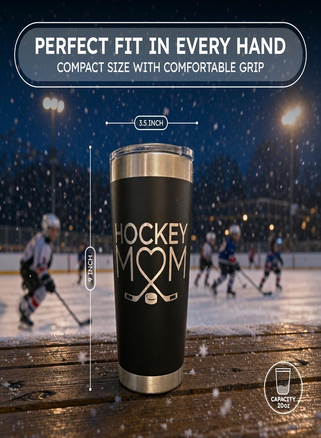 Maverick Advantage Hockey Mom Tumbler - 20 oz Black Tumbler w/Sliding Lock Lid - Mom Gift - Hockey Gift - Image 2
