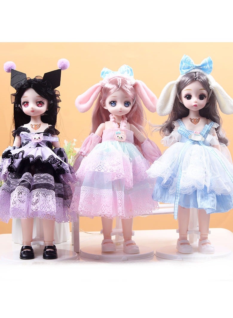 EHOME 30cm Barbie Doll HelloKitty Collaboration Girl Dress up Doll - Image 2