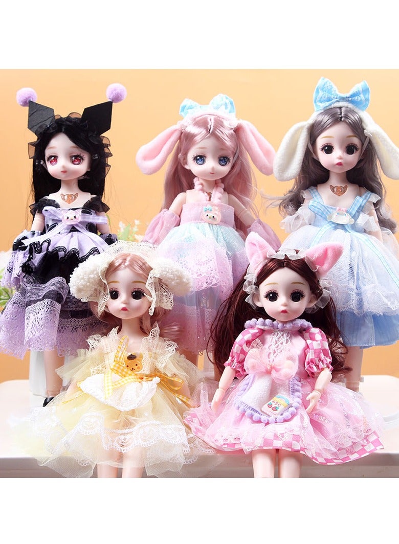 EHOME 30cm Barbie Doll HelloKitty Collaboration Girl Dress up Doll - Image 3