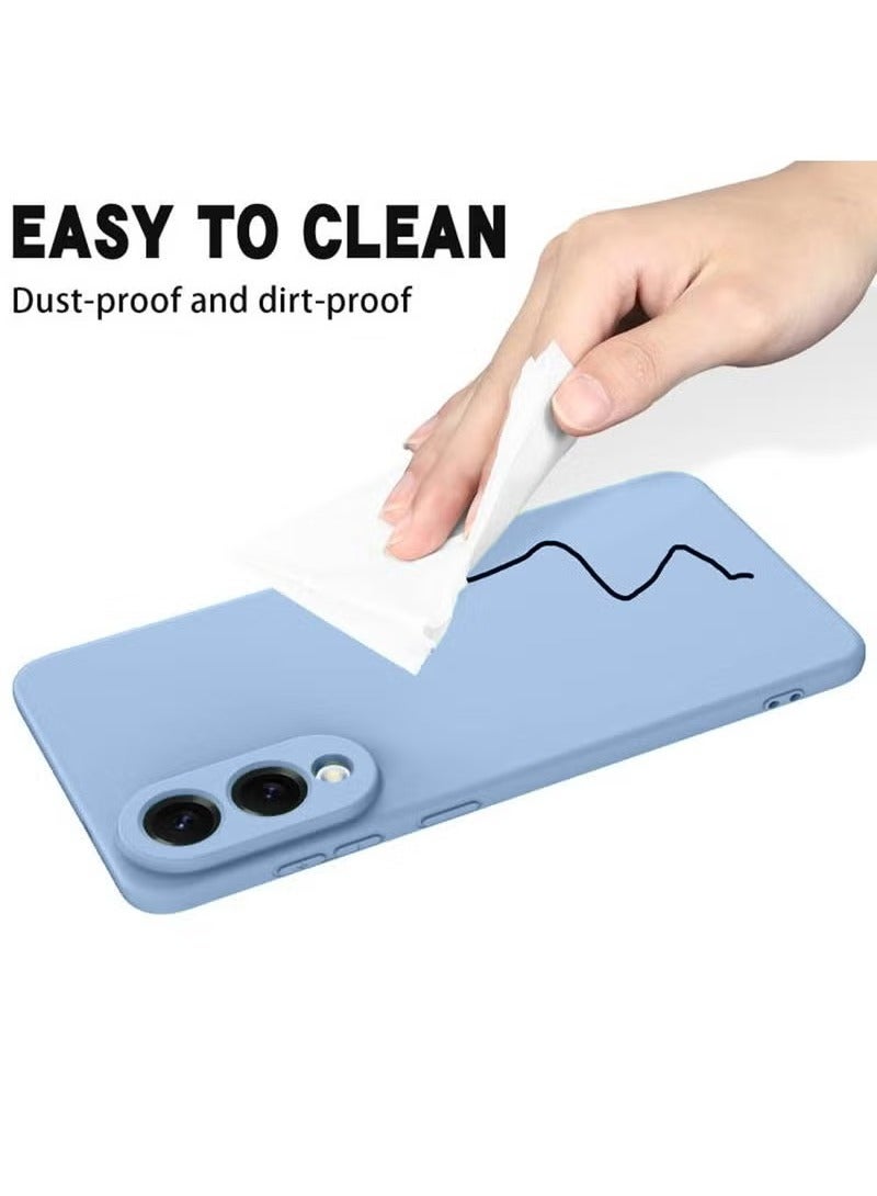 TIGER Premium Soft Liquid Silicone Case Cover for Samsung Galaxy S25 Edge 5G 2025 – Shockproof, Slim Fit, Anti-Fingerprint Protective Back Cover with Microfiber Lining – Sky Blue – Lightweight, Scratch-Resistant, and Comfortable Grip - Image 4