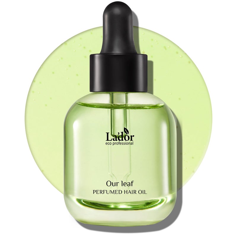 LADOR Hair Perfume Oil for Damaged Permed Hair - Anti Frizz Nourishing Fragrance Glassy Shiny Oil Serum Leave-In Conditioner Hold Curls & Waves Bouncy Hair No Alcohol 1 Fl Oz 04 Our Leaf Korean - Image 1