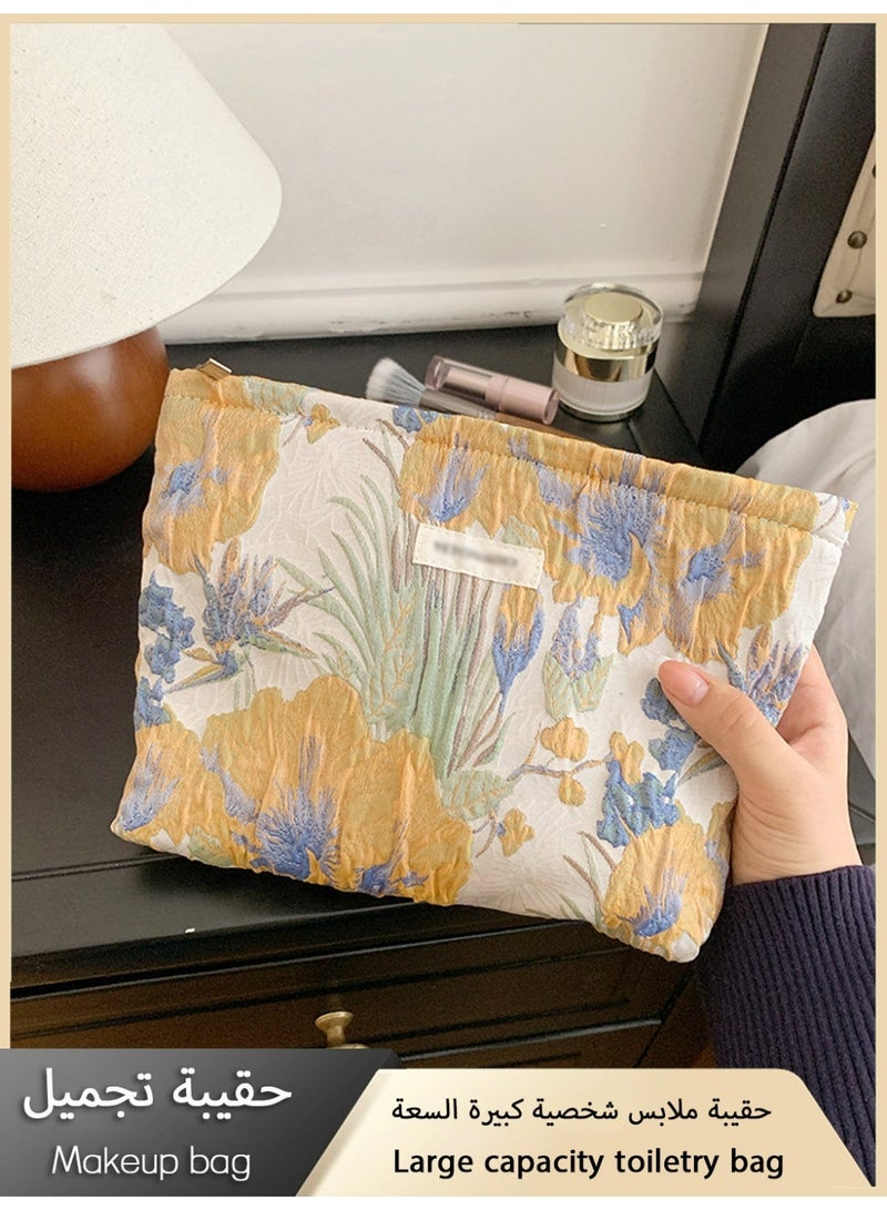حقيبة ملابس سفر كبيرة السعة، حقيبة تخزين مستحضرات العناية بالبشرة للنساء لرحلات العمل، حقيبة تجميل محمولة عصرية وعالية الجودة بأسلوب إنستغرام. - Image 2