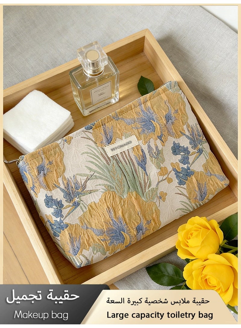 حقيبة ملابس سفر كبيرة السعة، حقيبة تخزين مستحضرات العناية بالبشرة للنساء لرحلات العمل، حقيبة تجميل محمولة عصرية وعالية الجودة بأسلوب إنستغرام. - Image 1
