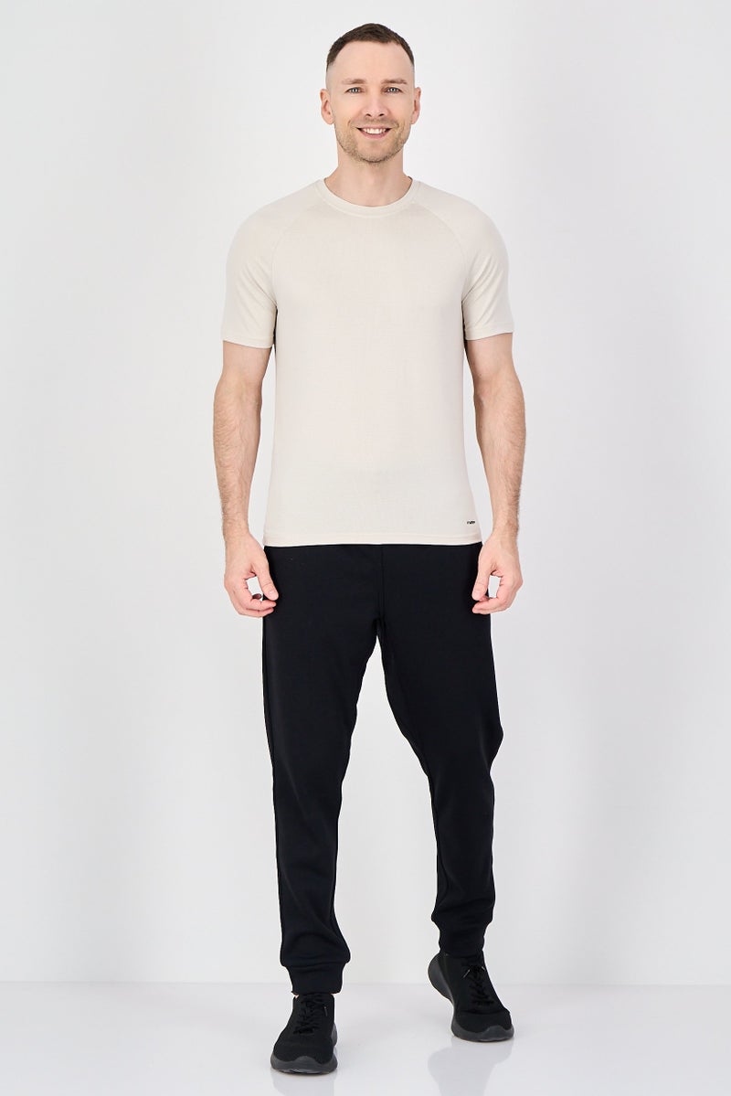MOTION Men Sportswear Fit Short Sleeve Training Core T-Shirt, Beige - Image 4