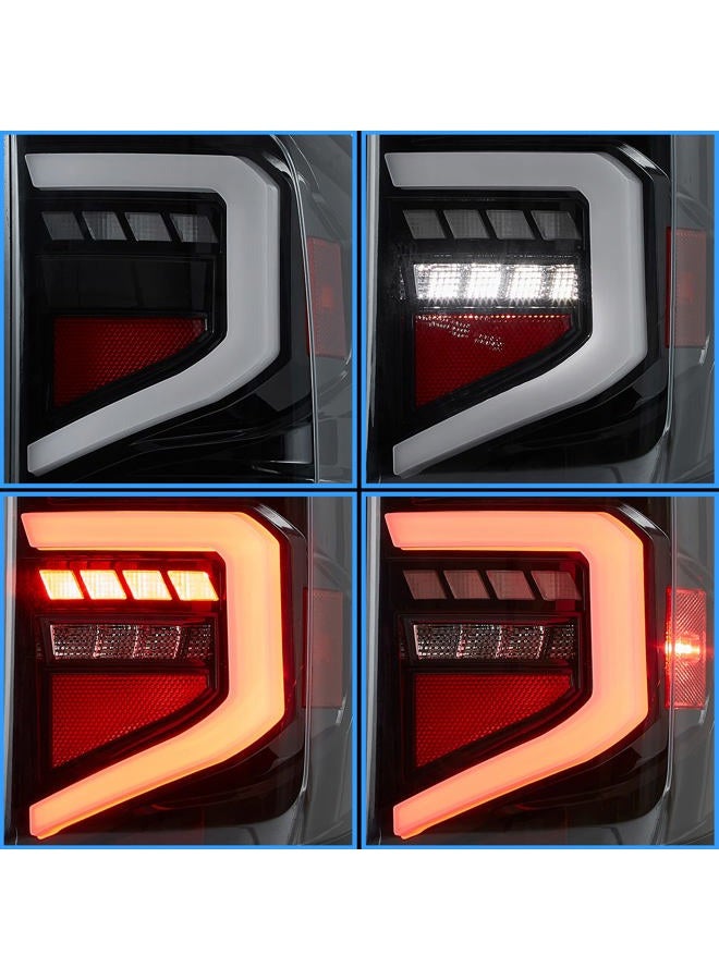 VLAND Led Tail Lights Compatible with Chevy Silverado 2014-2018 w/Dynamic Animation DRL w/Red Turn Signal Clear Lens - Image 3