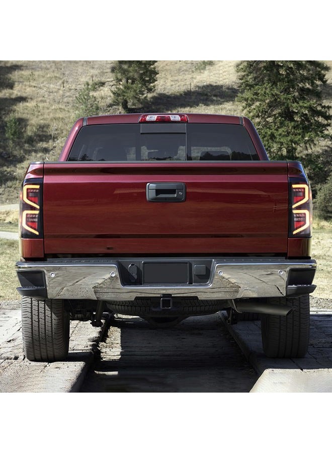 VLAND Led Tail Lights Compatible with Chevy Silverado 2014-2018 w/Dynamic Animation DRL w/Red Turn Signal Clear Lens - Image 4