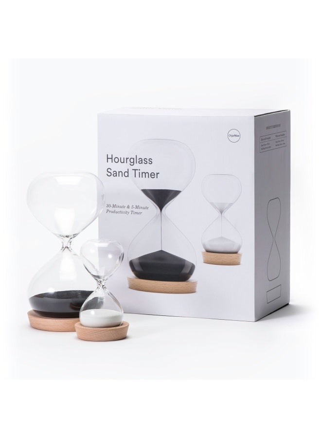 OrgaNice Hourglass Sand Timer - Designed For Hardworking Americans - 30-Minute And 5-Minute Productivity Timer - Get More Stuff Done - Prevent Burnout - Achieve Goals Faster Gift-Ready Packaging  - Image 3