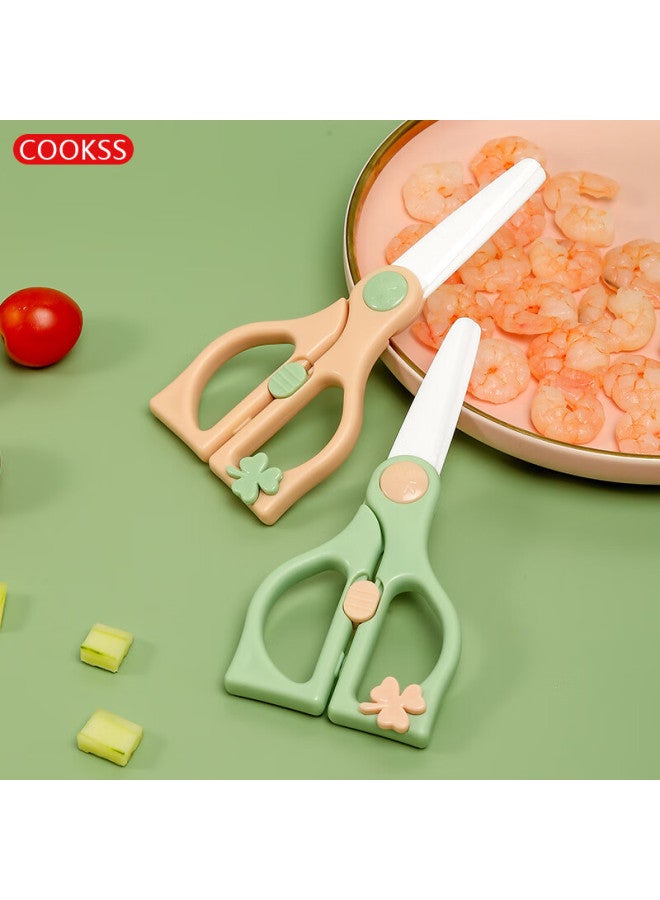 Cookss Baby Ceramic Food Scissors, Children's Manual Ceramic Food Cutter And Grinder, Baby Food Tool With Portable Handle - Image 1