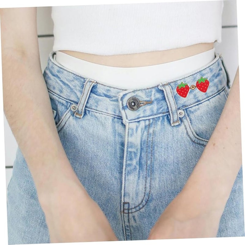Veemoon مقاطع ضبط الخصر القابلة للتعديل للجينز أزرار بنطال قابلة للفصل بتصميم الفراولة - Image 5
