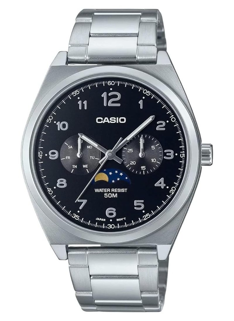CASIO - Casio Men's Watch - MTP-M300D-1AVDF Black Dial Watch - Image 1