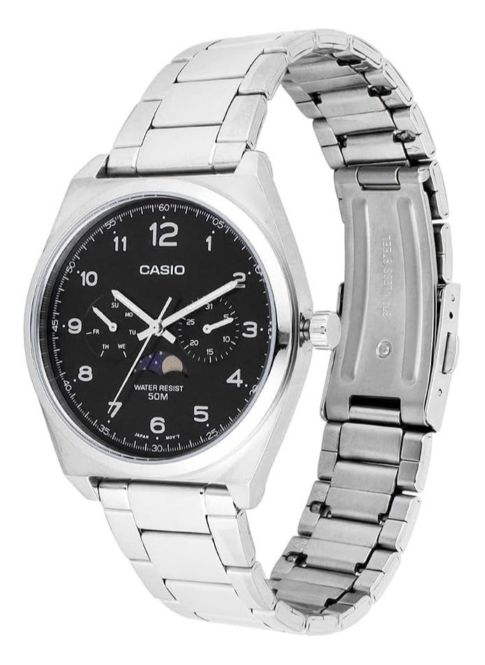 CASIO - Casio Men's Watch - MTP-M300D-1AVDF Black Dial Watch - Image 1