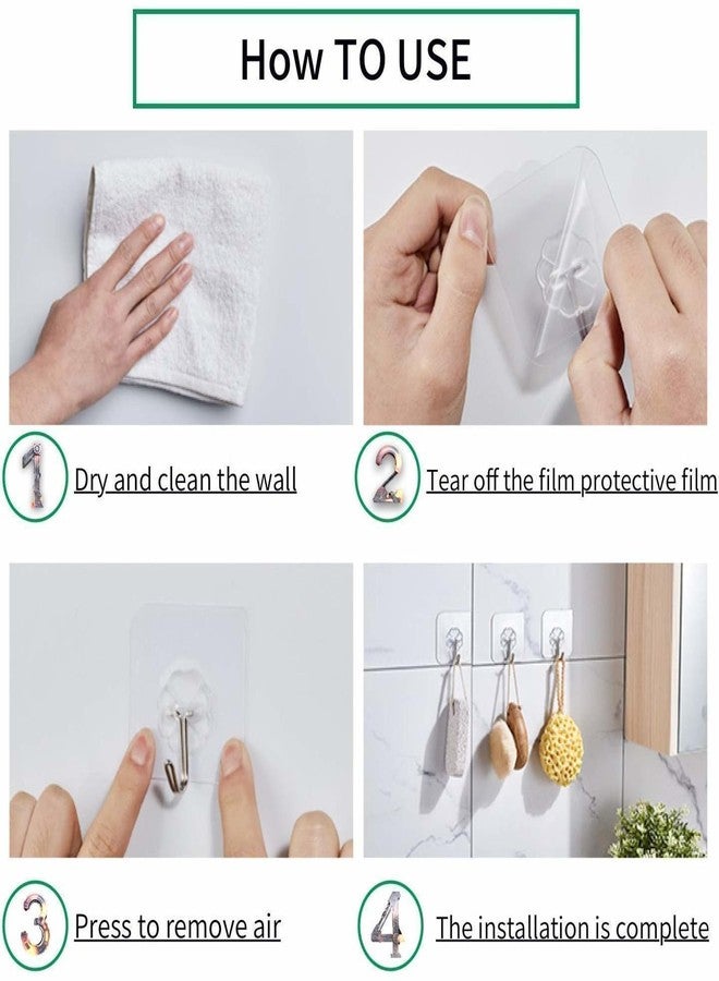 DEPOFF Self Adhesive Wall Hooks - 20 Pcs Heavy Duty Wall Hooks for Hanging | Nail Free Sticky Hooks for Wall Heavy Items Without Drilling, Transparent Wall Hanger Hook (Flower Hook, 20) - Image 5