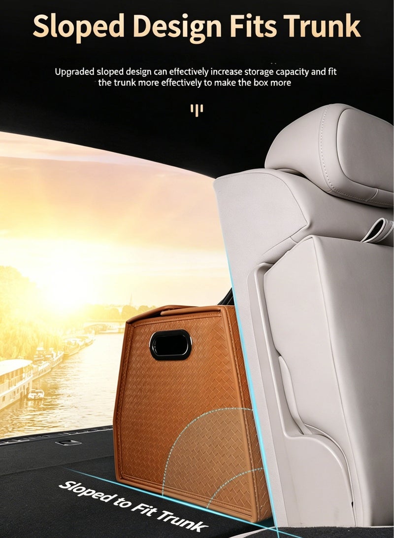 Car Trunk Organizer with 2 Adjustable Compartments & Magnetic Buckle – Foldable SUV, Sedan, Truck Storage Box - Image 2