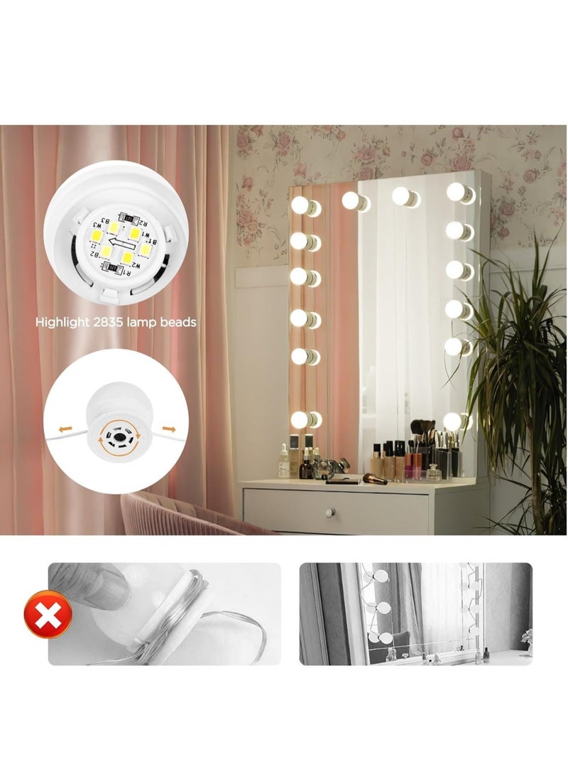 Generic - Vanity Lights Kits DIY, Makeup Lights with 14pcs Dimmable Bulbs, 3 Colour Modes with Touch Sensor Dimmer Switch for Dressing Table - Image 1