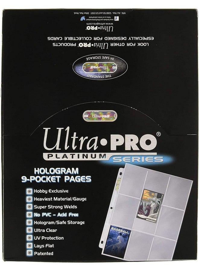 Ultra Pro 9 Pocket Pages Platinum Series 100 Pages of Card Sleeves for Trading Baseball Card Binder, -Pokemon and Baseball Card Sleeves - Image 1