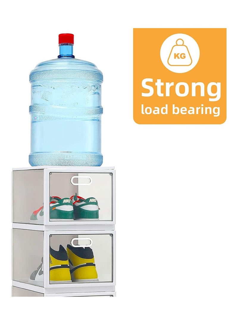 بلومنغ تايم صندوق تخزين أحذية قابل للطي من 4 طبقات لغرفة النوم، حاويات أحذية مجانية التركيب، مساحة كبيرة لعرض الأحذية الرياضية - Image 3