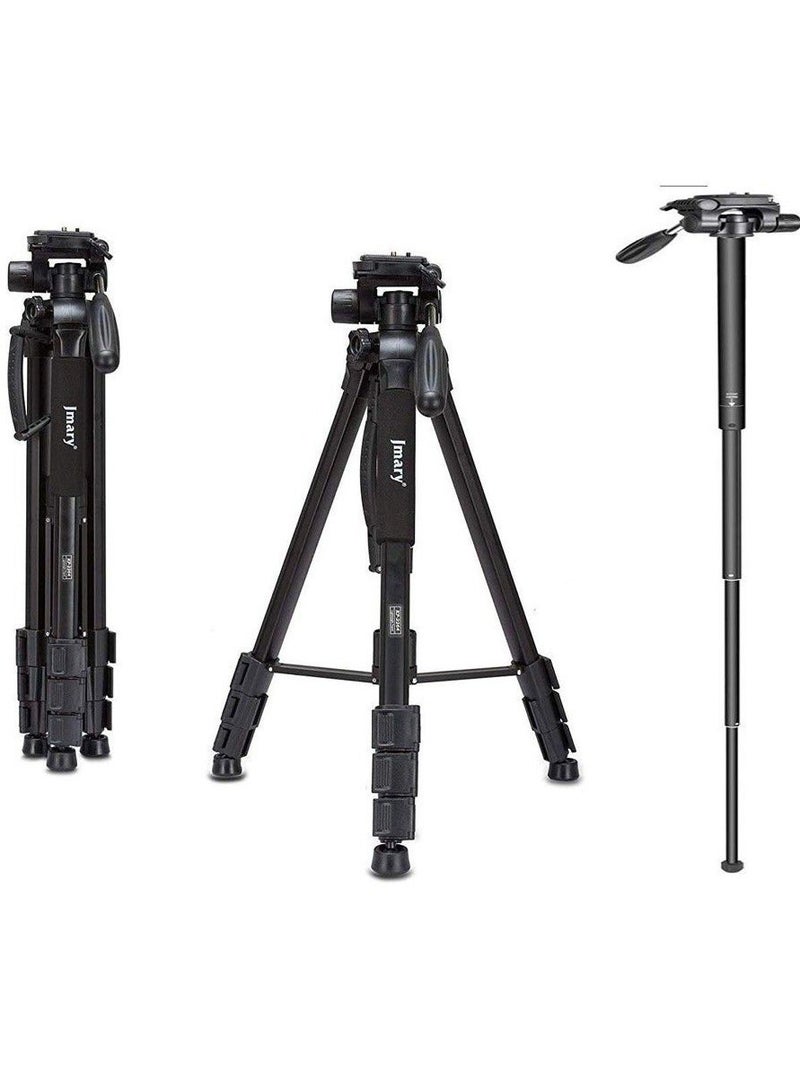 Jmary KP-2254 Professional Aluminum Tripod Monopod for All DSLR Cameras (Black)Jmary KP-2254 - Image 1