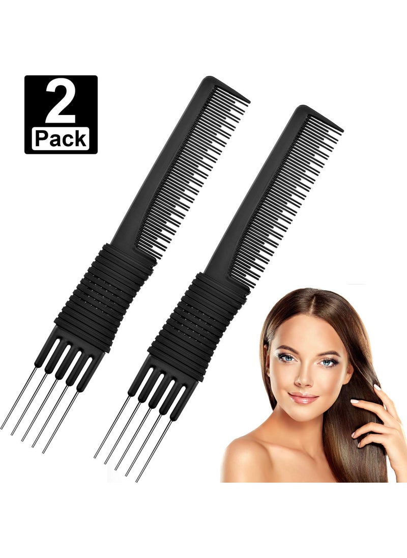 Leinuosen Leinuosen 2 Pack Tail Combs  Black Carbon Fiber Teasing  Lifting Combs for Rat Tails and Hair Salon or Home UseLift Combs 