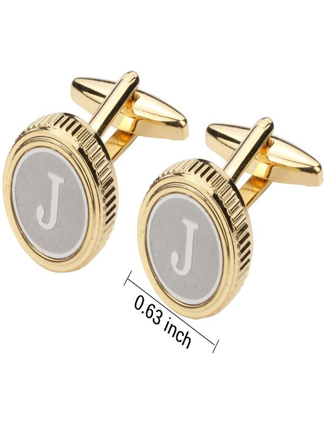 GWD Mens Cufflinks Tie clips set Set Shirt Classic Initials Alphabet A-Z Gift Box ((Cufflinks Tie Clip Set) J) - Image 3