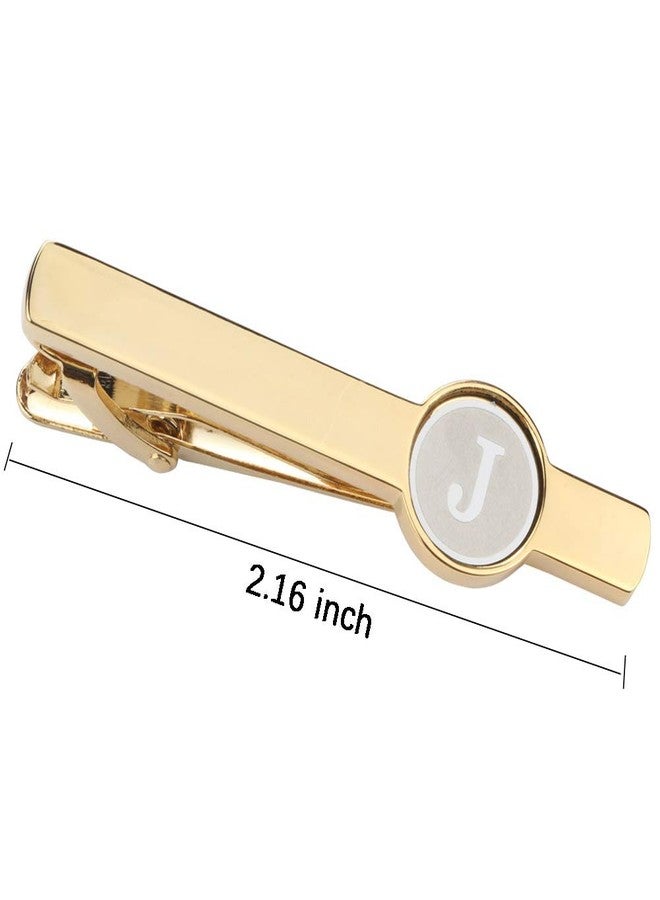 GWD Mens Cufflinks Tie clips set Set Shirt Classic Initials Alphabet A-Z Gift Box ((Cufflinks Tie Clip Set) J) - Image 4