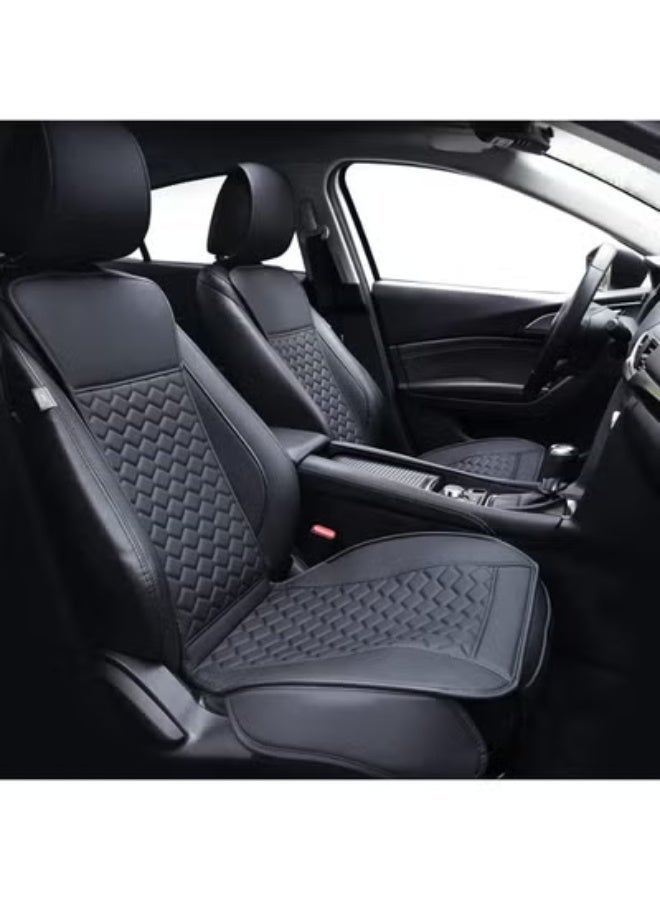 COYO 1PCs Front Car Seat Covers Leather Water Proof Seat Protector Universal fit for Most Cars SUVs and Trucks Black - Image 1