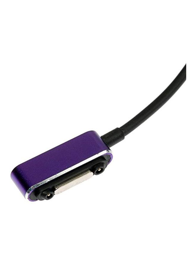 Loquat Magnetic Aluminum Charging Cable For Song Xperia Smart Phone Black/Purple - Image 3