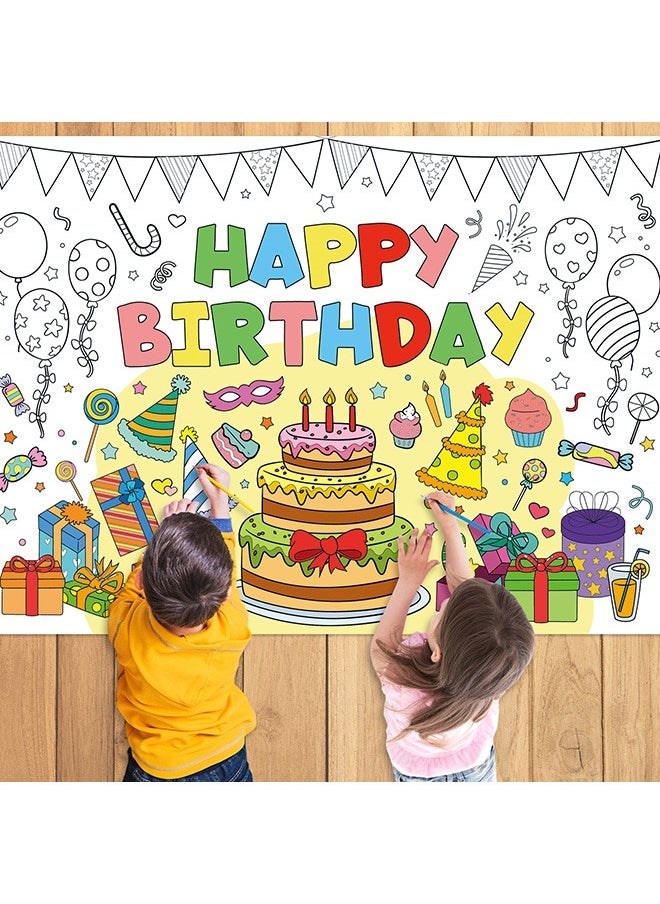 Generic - DIY Giant Coloring Poster for Classroom Wall - Versatile 31.4 x 43.4 Inches Birthday Activity Poster/ Table Cover, School Parties, Birthday Party and Special Events Decoration - Image 1