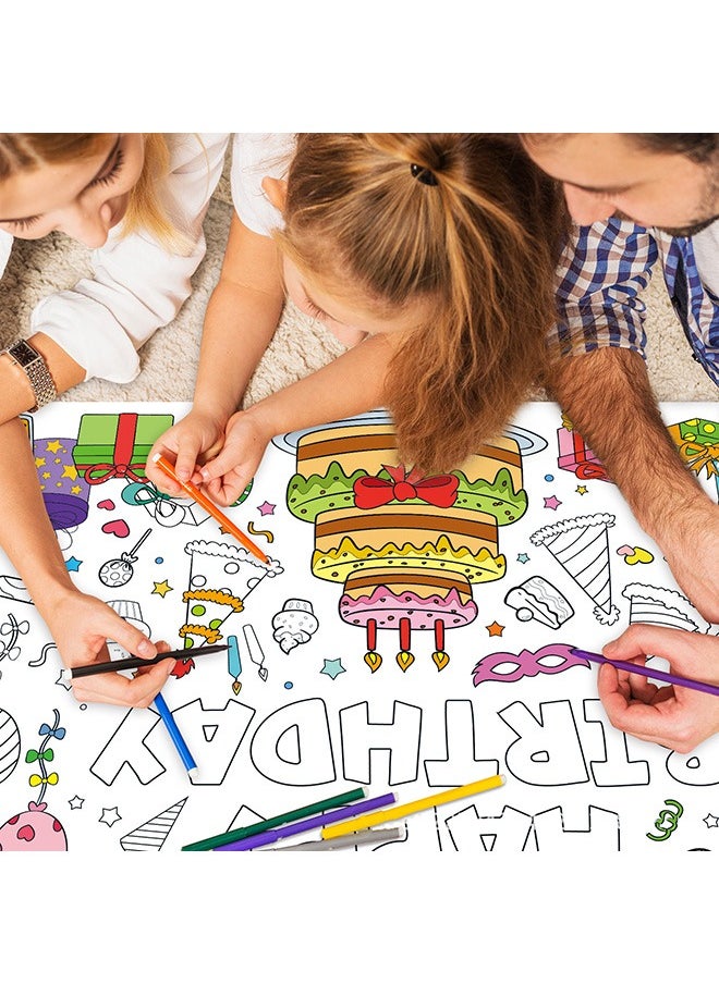 Generic - DIY Giant Coloring Poster for Classroom Wall - Versatile 31.4 x 43.4 Inches Birthday Activity Poster/ Table Cover, School Parties, Birthday Party and Special Events Decoration - Image 1