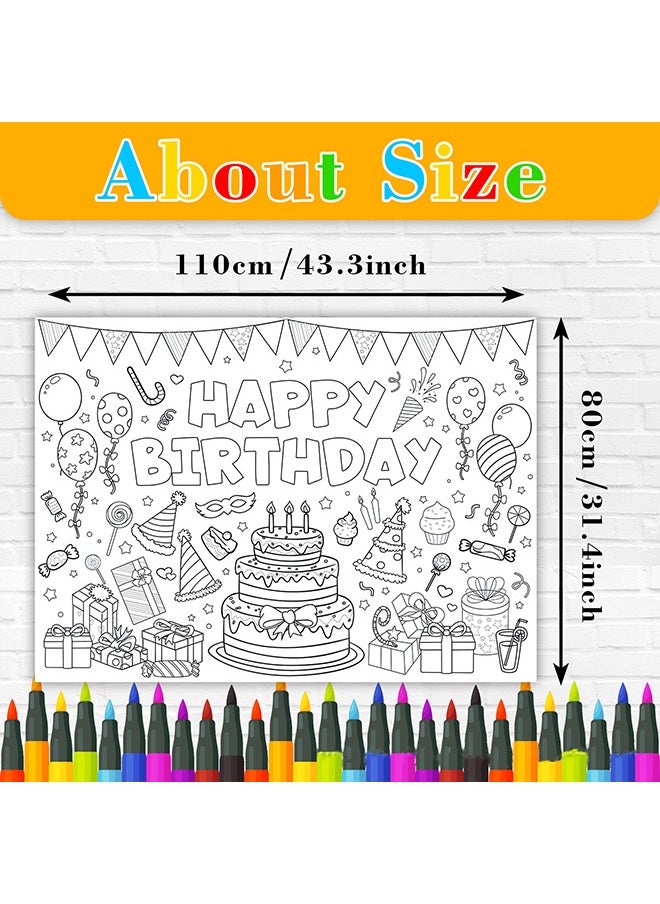Generic - DIY Giant Coloring Poster for Classroom Wall - Versatile 31.4 x 43.4 Inches Birthday Activity Poster/ Table Cover, School Parties, Birthday Party and Special Events Decoration - Image 1