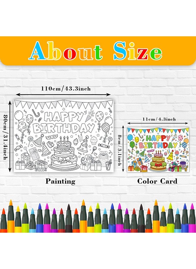 Generic - DIY Giant Coloring Poster for Classroom Wall - Versatile 31.4 x 43.4 Inches Birthday Activity Poster/ Table Cover, School Parties, Birthday Party and Special Events Decoration - Image 1