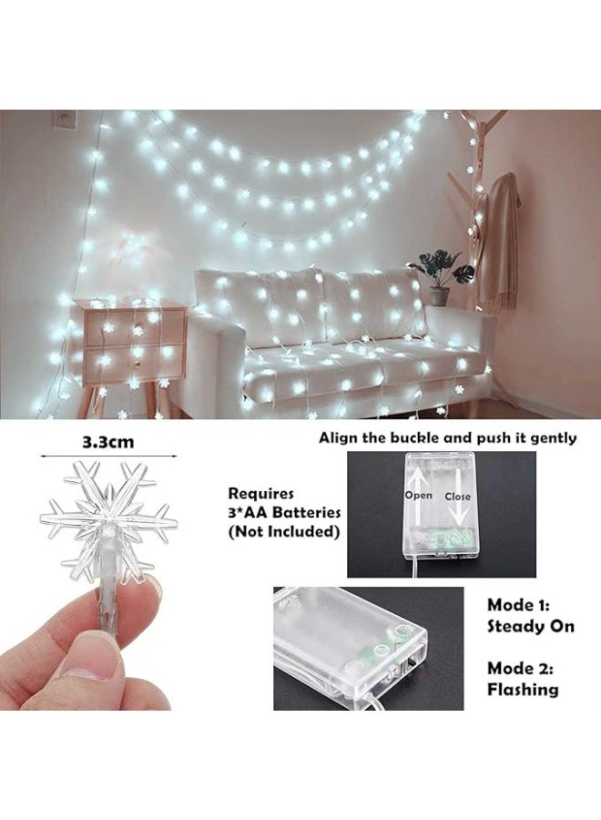 CESOF Christmas Lights, 20 Ft 40 LED Snowflake String Lights Battery Operated Waterproof Fairy Lights for Bedroom Patio Room Garden Party Home Xmas Decor Indoor Outdoor Christmas Tree Decorations Cool White - Image 4