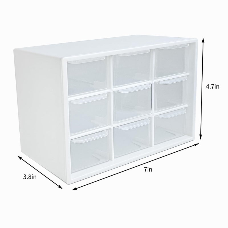 NEWOMEVA 9 Drawer Plastic Organizer Box, Jewelry & Bead Containers, Teacher & Tackle Box Organizer for Small Hardware, Sewing Supplies, Fishing Tackle & Miniature Collectibles - Image 3