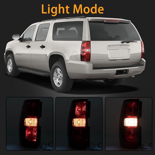 MiKaFex Tail Light Assembly Compatible With 2007-2014 Chevy Tahoe Suburban Left Driver Side Rear Brake Lamps With Bulb Inside And Wiring Harness Replaces# GM2800196 25862701 22837923 - Image 3