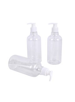 LAWAZIM Hand Sanitizer Bottle Set -3Piece 500ml- Tall Cylindrical Refillable Pump Dispensers, Reusable Plastic Bottles for Soap, Lotion & Sanitizer, Smooth Pump Action - for Home, Office & Travel Use  - Image 2