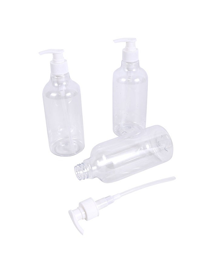 LAWAZIM - Hand Sanitizer Bottle Set -3Piece 500ml- Tall Cylindrical Refillable Pump Dispensers, Reusable Plastic Bottles for Soap, Lotion & Sanitizer, Smooth Pump Action - for Home, Office & Travel Use - Image 1