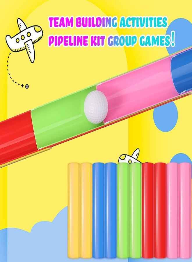 Sratte 1 Sets Team Building Activities Games Teamwork Group Learning Exercise Activities with Half Pipes Golf Balls Storage Bags Teamwork Kit for Adults Teens Field Day Game School Gym Outdoor Sports - Image 3