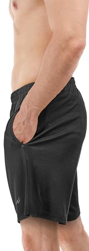 NY Threads Men's Athletic Shorts Quick Dry Loose-Fit Lightweight Running Workout Gym Shorts with Pockets, Large, Black - Image 4