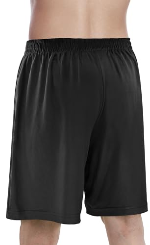 NY Threads Men's Athletic Shorts Quick Dry Loose-Fit Lightweight Running Workout Gym Shorts with Pockets, Large, Black - Image 5