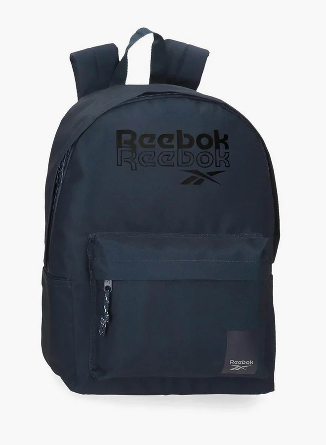 Logo Print School Backpack with Adjustable Straps and Zip Closure - 38x19x43 cm